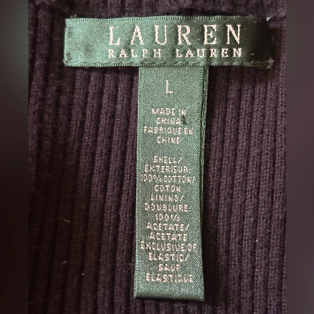 LAUREN RL Stylish Black Jacket with Green and Purple Accents - Picture 12 of 12